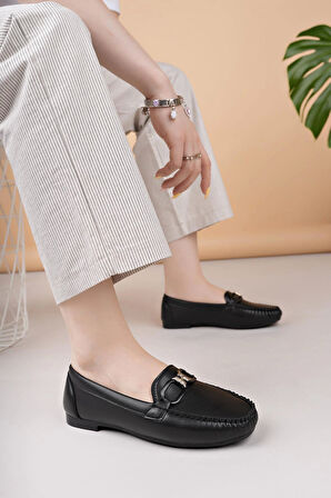 Nesil Shoes Neyna Rk45 Siyah Günlük Kadın Babet