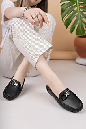 Nesil Shoes Neyna Rk45 Siyah Günlük Kadın Babet