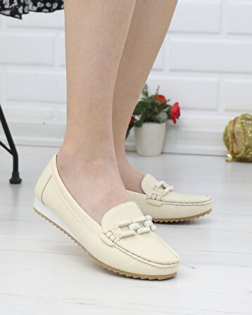 Neyna 461123 Bej Anatomik Günlük Kadın Yürüyüş Ayakkabısı