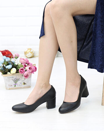 Nesil Shoes Bln 110 Siyah Günlük Topuklu Kadın Ayakkabı