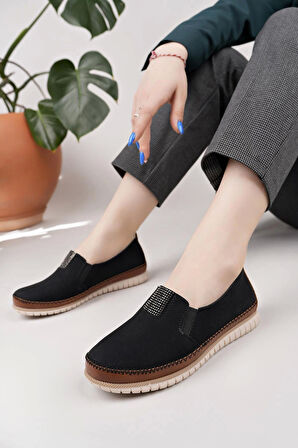 Nesil Shoes Selena 346 Siyah Taba Günlük kadın Ayakkabı