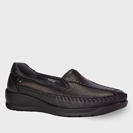 Forelli Lina 55022 Siyah Hakiki Deri Kadın Ayakkabı