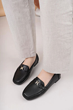 Nesil Shoes Neyna Rk45 Siyah Günlük Kadın Babet