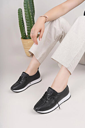 Nesil Shoes Wiss 026 Siyah Anatomik Kadın Ayakkabı