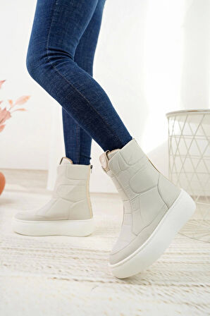 Beverly Hills Polo Club 40001 Krem Kadın Sneakers Bot