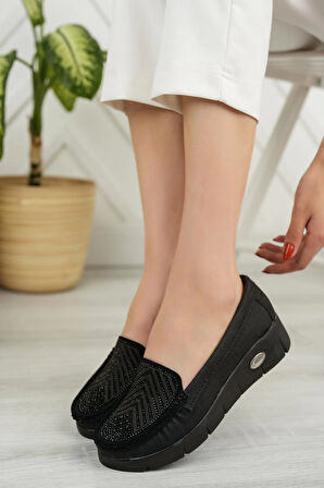 Nesil Shoes Nstar 405 Siyah Kot Anatomik Günlük Kadın Ayakkabı