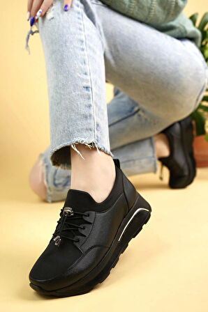 Nesil Shoes Wiss 1706 Siyah Anatomik Kadın Ayakkabı