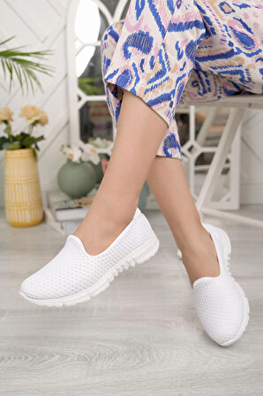 Nesil Shoes Dvm 901 Beyaz Anatomik Esnek Kadın Yürüyüş Ayakkabısı