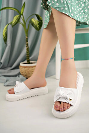 Nesil Shoes Dvm 650 Beyaz Masaj Tabanlı Kadın Terlik