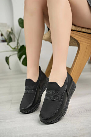 Nesil Shoes Wiss 510 Siyah Anatomik Kadın Ayakkabı