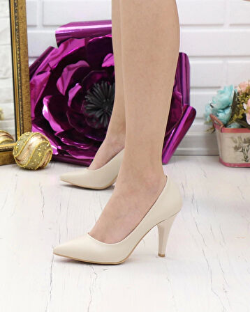 Nesil Shoes Bln 501 Ten Cilt İnce Topuk Kadın Stiletto
