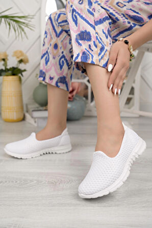 Nesil Shoes Dvm 901 Beyaz Anatomik Esnek Kadın Yürüyüş Ayakkabısı