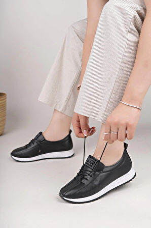 Nesil Shoes Wiss 026 Siyah Anatomik Kadın Ayakkabı