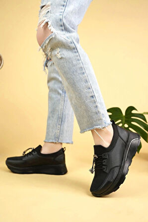 Nesil Shoes Wiss 1706 Siyah Anatomik Kadın Ayakkabı