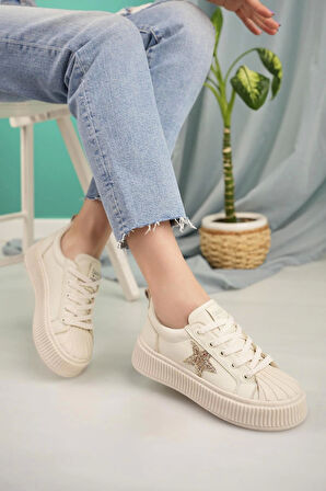 Nesil Shoes Dvm 7100 Bej Kadın Sneakers