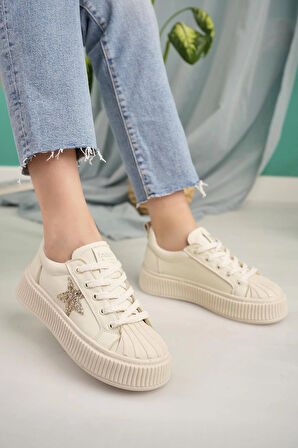 Nesil Shoes Dvm 7100 Bej Kadın Sneakers