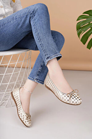 Mammamia D25YA 525 Dore Hakiki Deri Kadın Babet