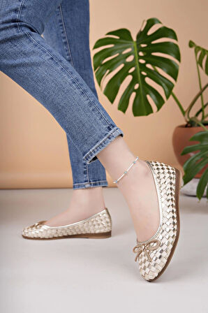 Mammamia D25YA 525 Dore Hakiki Deri Kadın Babet