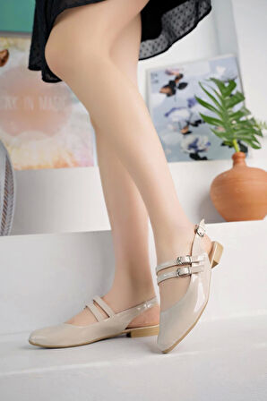 Nesil Shoes Swell 1601 Ten Rugan Tokalı Kadın Düz Sandalet
