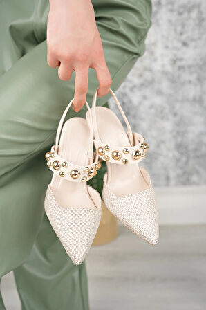Nesil Shoes Fls 660 Ten Hasır 9cm Topuklu Kadın Sandalet