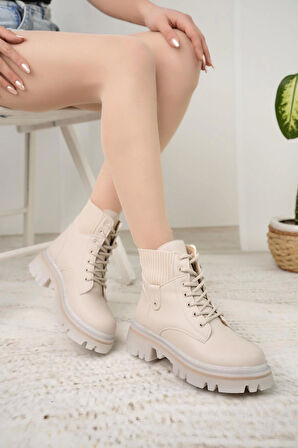 Nesil Shoes Dvm 5003 Ten Bağcıklı Kadın Bot
