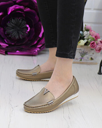 Neyna 461001 Bronz Anatomik Günlük Kadın Yürüyüş Ayakkabı