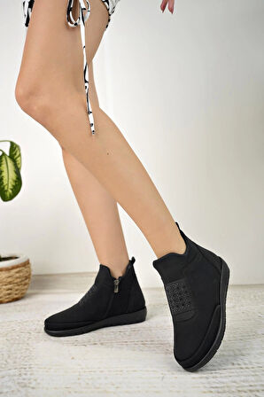 Nesil Shoes Sdf 026 Siyah Zümrüt Anatomik Kadın Bot