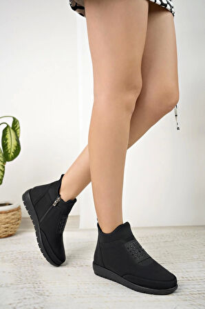 Nesil Shoes Sdf 026 Siyah Zümrüt Anatomik Kadın Bot