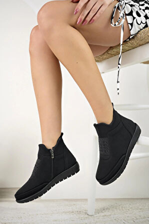 Nesil Shoes Sdf 026 Siyah Zümrüt Anatomik Kadın Bot