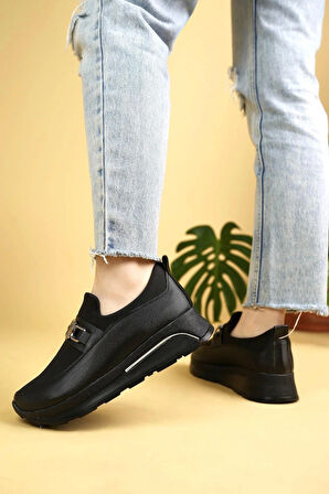 Nesil Shoes Wiss 1705 Siyah Anatomik Kadın Ayakkabı