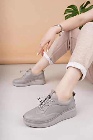 Modessa 121 Taş Bağcıklı Hakiki Soft Deri Kadın Ayakkabı