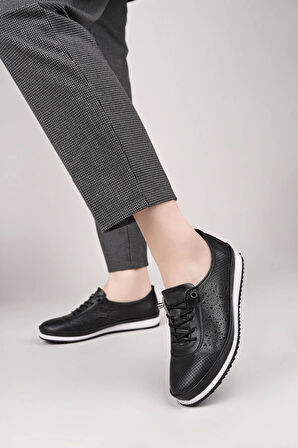 Nesil Shoes Sdf 701-3 Siyah İçi Deri Günlük Kadın Ayakkabı