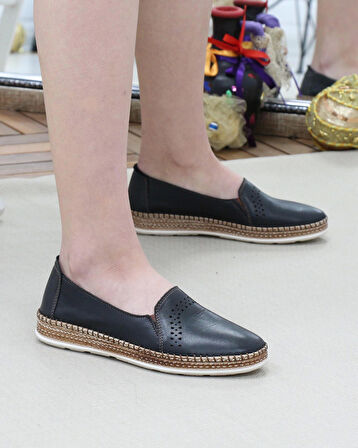 Nesil Shoes Syg P51 Siyah Hakiki Deri Kadın Ayakkabı