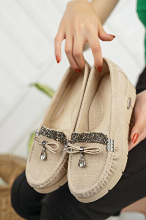 Nesil Shoes Nstar 400 Bej Kot Anatomik Günlük Kadın Ayakkabı