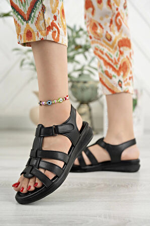 Nesil Shoes Mv 904 Siyah Anatomik Kadın Sandalet