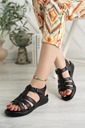 Nesil Shoes Mv 904 Siyah Anatomik Kadın Sandalet