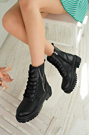 Nesil Shoes İfs 765 Siyah Fermuarlı Kadın Bot