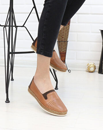 Nesil Shoes Syg P37 Taba Hakiki Deri Yumuşak Kadın Ayakkabı