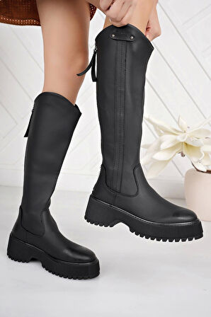 Pierre Cardin 11196 Siyah Arkadan Fermuarlı Kadın Çizme