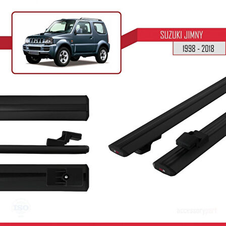 Suzuki Jimny 3 1998-2018 Arası ile Uyumlu BASIC Model Ara Atkı Tavan Barı Siyah 2 Adet
