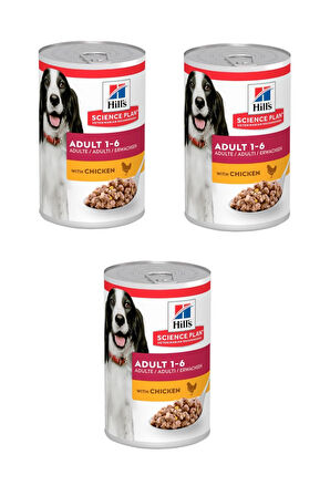 Hill's Science Plan Tavuklu Yetişkin Köpek Konserve Maması 370 Gr. X 3 Adet