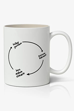 Ben adam olmam Kupa Bardak - Yazı Sanatı Kupa Bardak Estetik Motto Yazılı Kupa Bardak