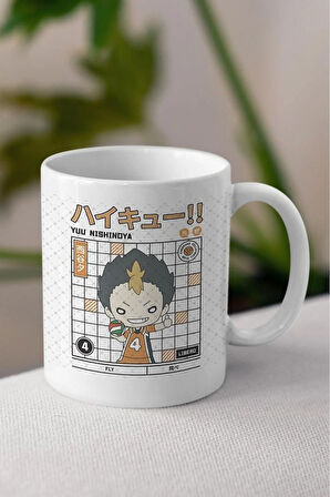 Yuu Nishinoya Anime Temalı Beyaz Kupa Bardak Sevgiliye Arkadaşa Hediye