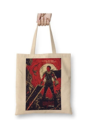 Berserk Guts Bez Çanta Uzun Saplı Alışveriş Çantası Plaj Çantası