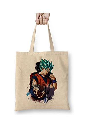 Dragon Ball Z Goku Bez Çanta Uzun Saplı Alışveriş Çantası Plaj Çantası