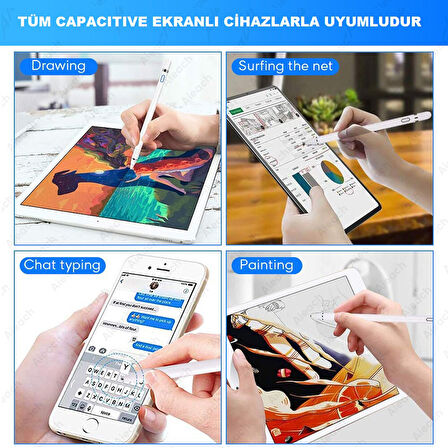 Stylus Kapasitif Dokunmatik Kalem Tüm Cihazlar Telefon ile Uyumlu Çizim Tasarım Tablet Kalemi