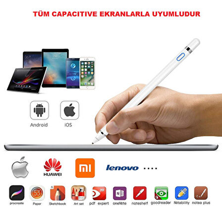 Stylus Kapasitif Dokunmatik Kalem Tüm Cihazlar Telefon ile Uyumlu Çizim Tasarım Tablet Kalemi