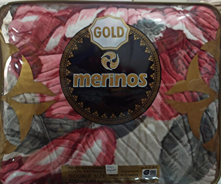 Merinos Gold 4,5 Kg Embos Çift Kişilik Battaniye 200x240 Gri Pembe