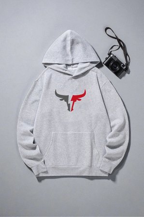 Boğa Tasarım Baskılı Unisex Oversize Sweatshirt