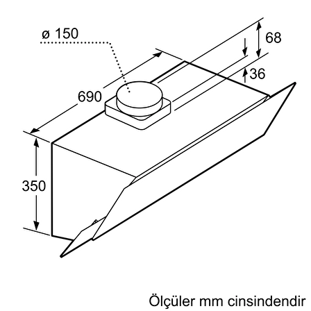 Bosch DWK095G60T Siyah Duvar Tipi Davlumbaz